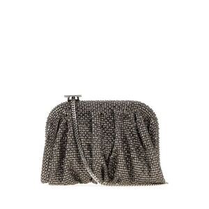 Benedetta Bruzziches Women Grey Rhinestones Knit La Petite Venus Clutch